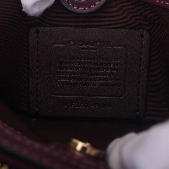 COACH Boysenberry Khaki Mini Lillie Carryall Gold Accents Feet NWT - Picture 10 of 10